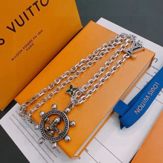 Louis Vuitton Monogram Compass Charm Necklace