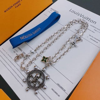 Louis Vuitton Monogram Compass Charm Necklace