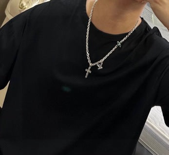 Louis Vuitton Monogram Cross Charm Layered Necklace