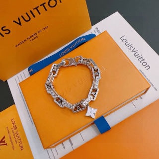 Louis Vuitton Monogram Flower Link Charm Bracelet