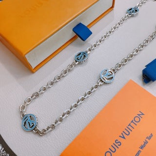 Louis Vuitton Monogram Disc Link Chain Necklace