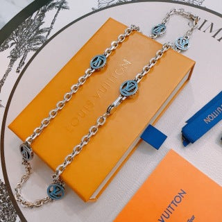 Louis Vuitton Monogram Disc Link Chain Necklace