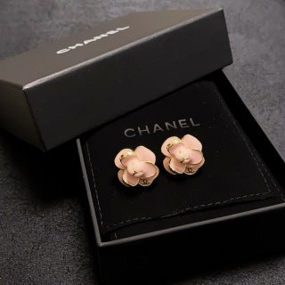 Chanel Enamel Blossom Stud Earrings