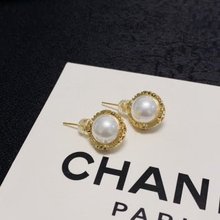 Chanel Pearl Halo Stud Earrings