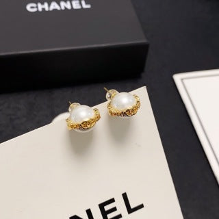 Chanel Pearl Halo Stud Earrings