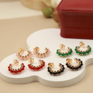 CARTIER Mirevia Color Arc Stud Earrings