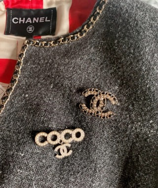 Chanel Geometric Circle Signature Brooch