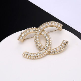 Chanel Crystal Signature CC Brooch