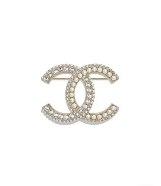 Chanel Crystal Signature CC Brooch