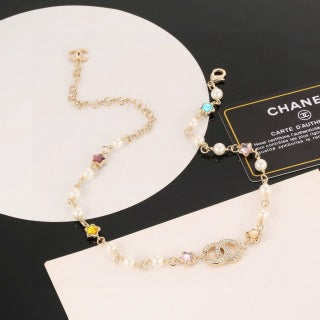 Chanel Pearl Charm Color Chain Necklace