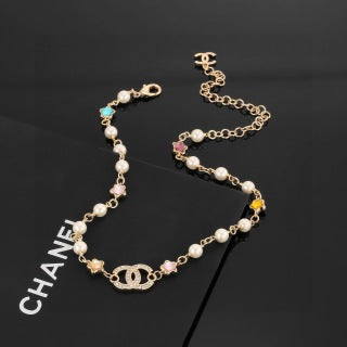 Chanel Pearl Charm Color Chain Necklace