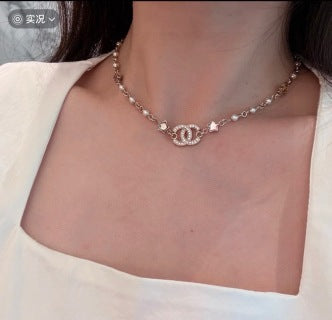 Chanel Pearl Charm Color Chain Necklace