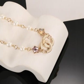 Chanel Pearl Charm Color Chain Necklace
