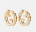 Gucci Interlocking G Crystal Hoop Earrings