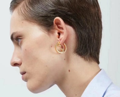 Gucci Interlocking G Mini Hoop Stud Earrings
