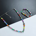 Louis Vuitton Rainbow Bead Monogram Charm Necklace