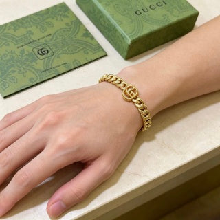 Gucci Gancio Gold Tone Chain Bracelet