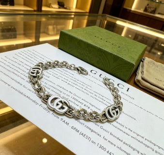 Gucci Interlocking Link Silver Chain Necklace