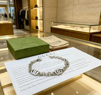 Gucci Interlocking Link Silver Chain Necklace