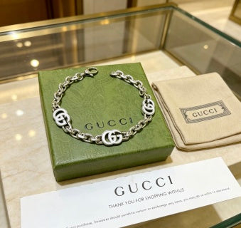 Gucci Interlocking Link Silver Chain Necklace