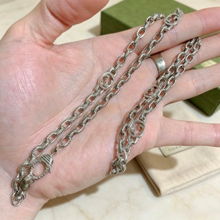 Gucci Interlocking Link Silver Chain Necklace