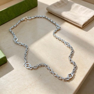 Gucci Interlocking Link Silver Chain Necklace
