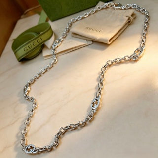 Gucci Interlocking Link Silver Chain Necklace