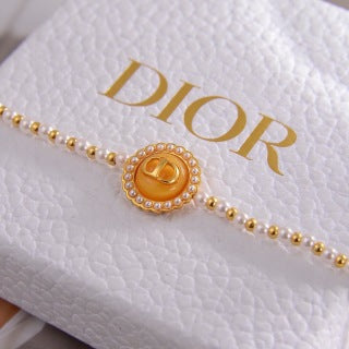 Dior Liora Pearl CD Medallion Charm Bracelet