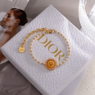 Dior Liora Pearl CD Medallion Charm Bracelet