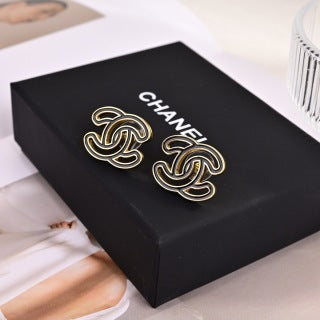 Chanel Openwork Signature CC Stud Earrings