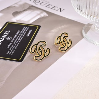 Chanel Openwork Signature CC Stud Earrings