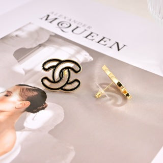 Chanel Openwork Signature CC Stud Earrings