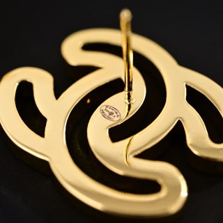 Chanel Openwork Signature CC Stud Earrings