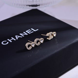 Chanel Romantic Crystal Heart Earrings