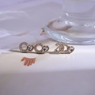 Chanel Romantic Crystal Heart Earrings