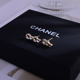 Chanel Romantic Crystal Heart Earrings