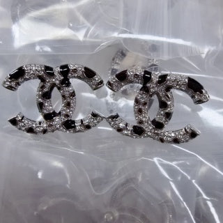 Chanel Two-Tone Signature CC Stud Earrings