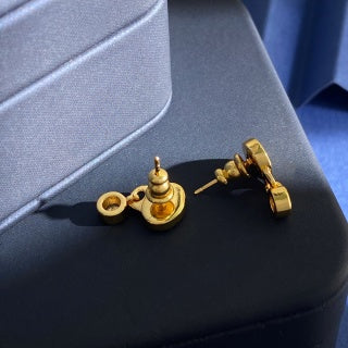 Dior Oblique Pearl Drop Logo Earrings