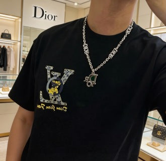 Dior Evelyne Green Crystal CD Lock Chain Necklace