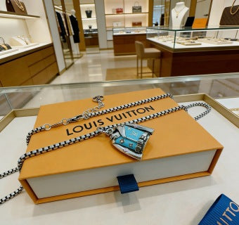 Louis Vuitton Mini Trunk Charm Necklace
