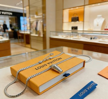 Louis Vuitton Lock Pendant Chain Necklace