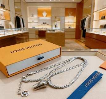 Louis Vuitton Lock Pendant Chain Necklace