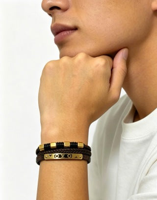 Louis Vuitton Monogram Bead Leather Bracelet