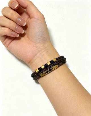 Louis Vuitton Monogram Bead Leather Bracelet