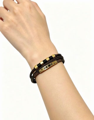 Louis Vuitton Monogram Bead Leather Bracelet