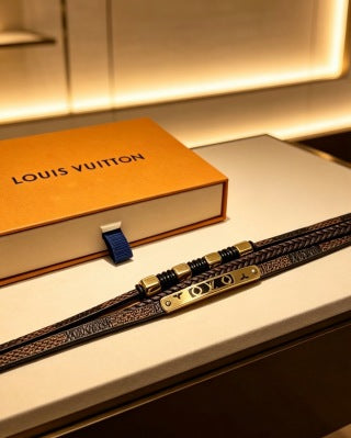 Louis Vuitton Monogram Bead Leather Bracelet