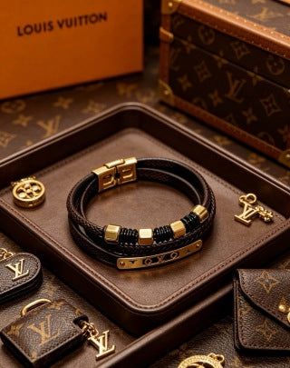 Louis Vuitton Monogram Bead Leather Bracelet