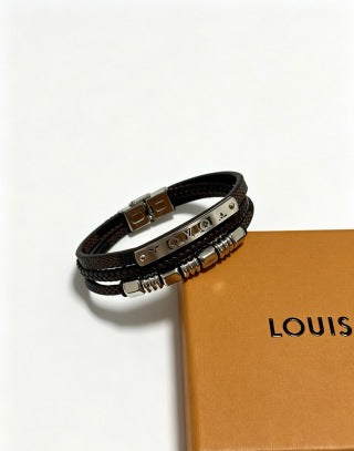 Louis Vuitton Multi Layer Leather Wrap Bracelet