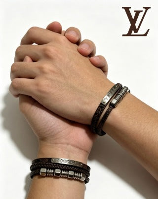 Louis Vuitton Multi Layer Leather Wrap Bracelet
