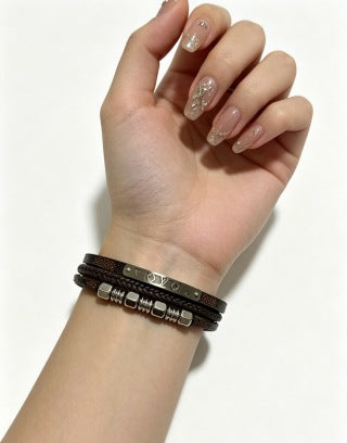 Louis Vuitton Multi Layer Leather Wrap Bracelet